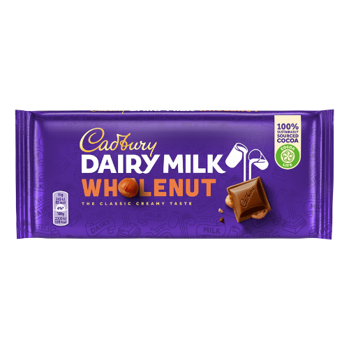 Cadbury Dairy Milk - Klasická mléčná čokoláda s celými lískovými oříšky(120 g)